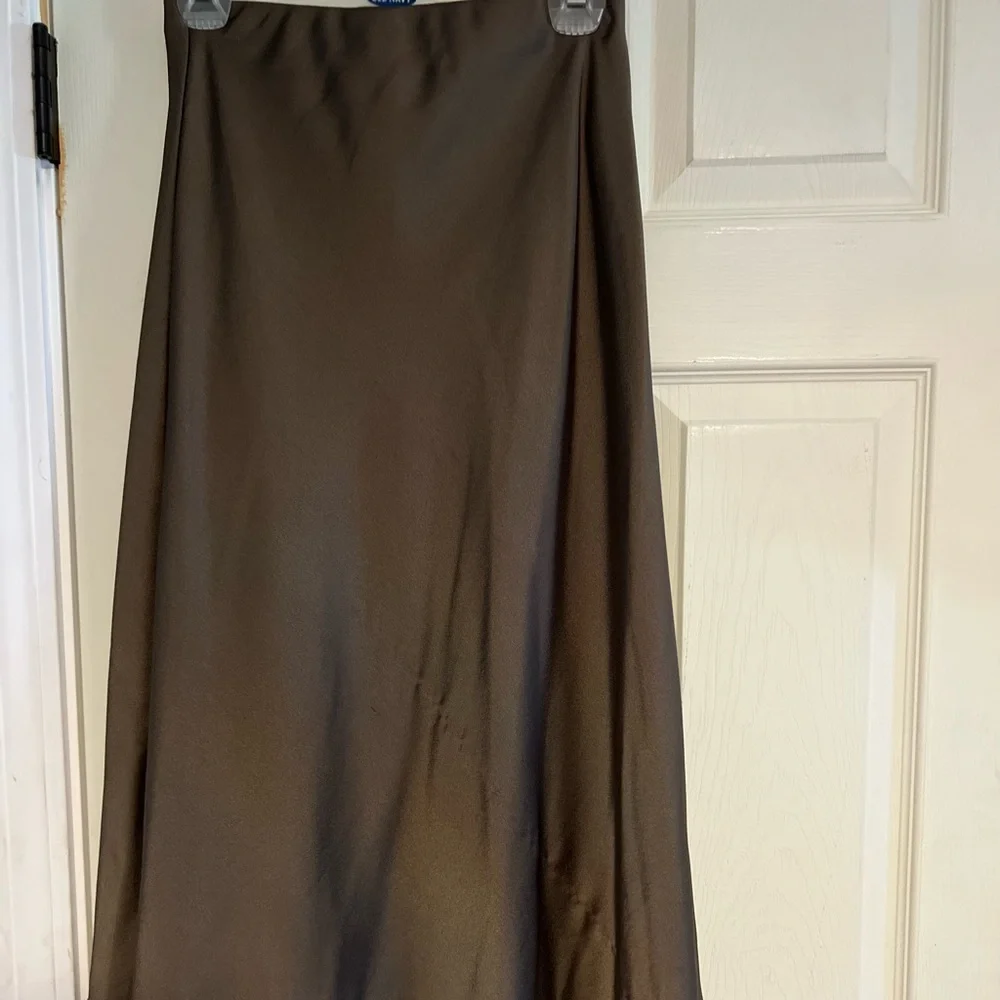 Satin Midi Slip Skirt